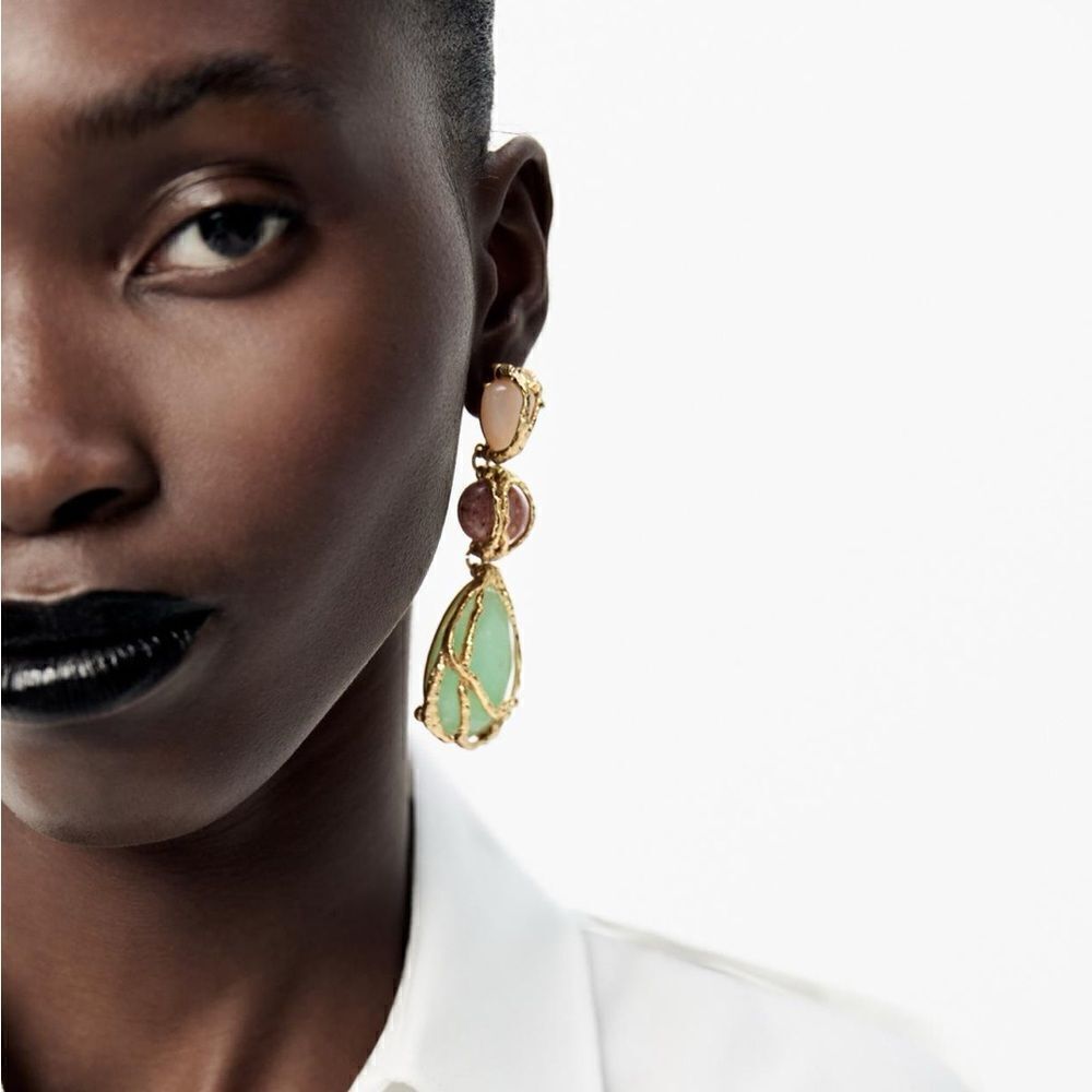 Crystal drop earrings N404